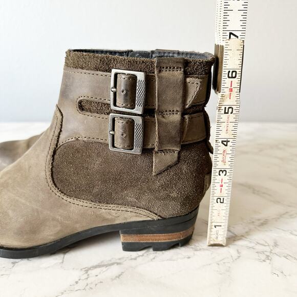 Sorel Lolla Waterproof Dusty Olive Green‎ Leather Ankle Boot Women’s Size 7.5 - Picture 12 of 12